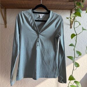 Athleta ribber top sz M Long Sleeve Henley Shirt